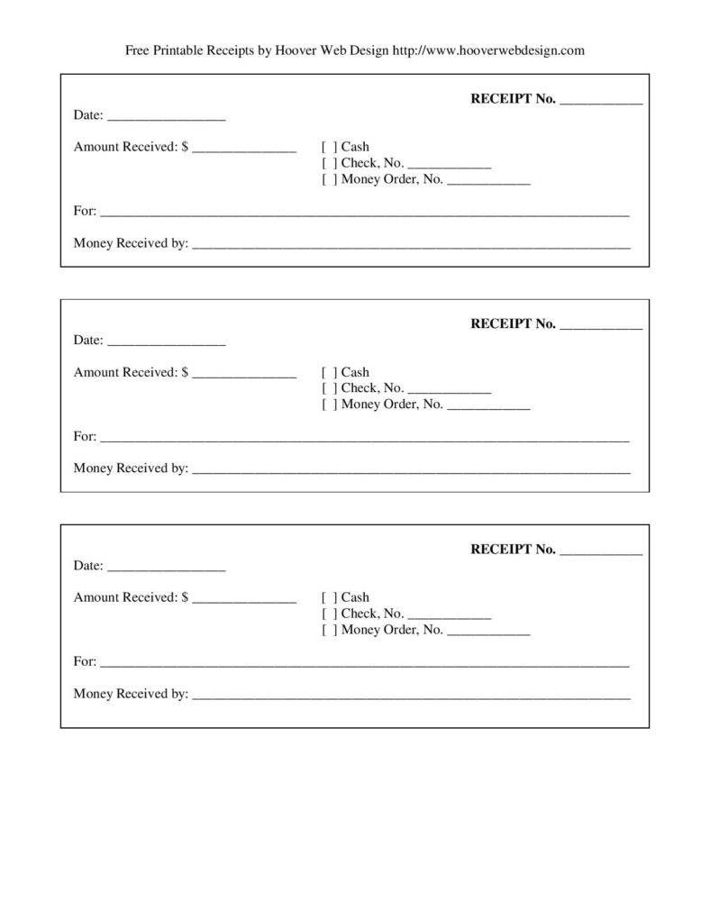 free printable blank receipt form template page 001 | Template's 