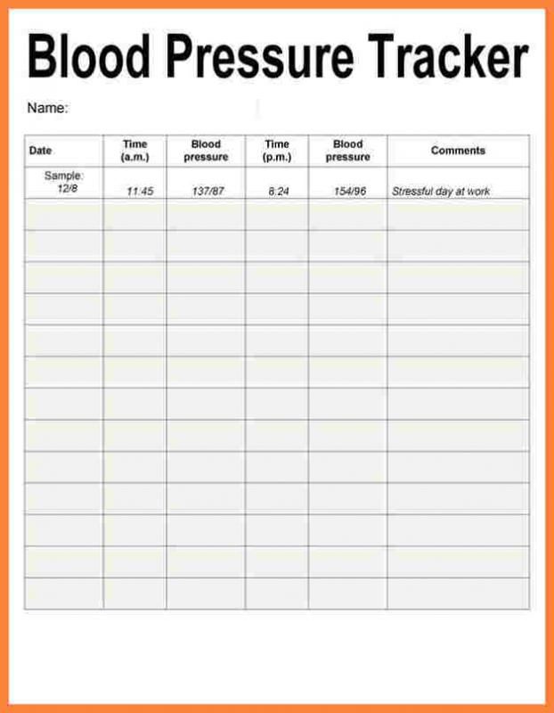 Printable Chart printable blood pressure chart template 5 