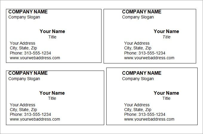 Free Printable Business Card Templates | theveliger