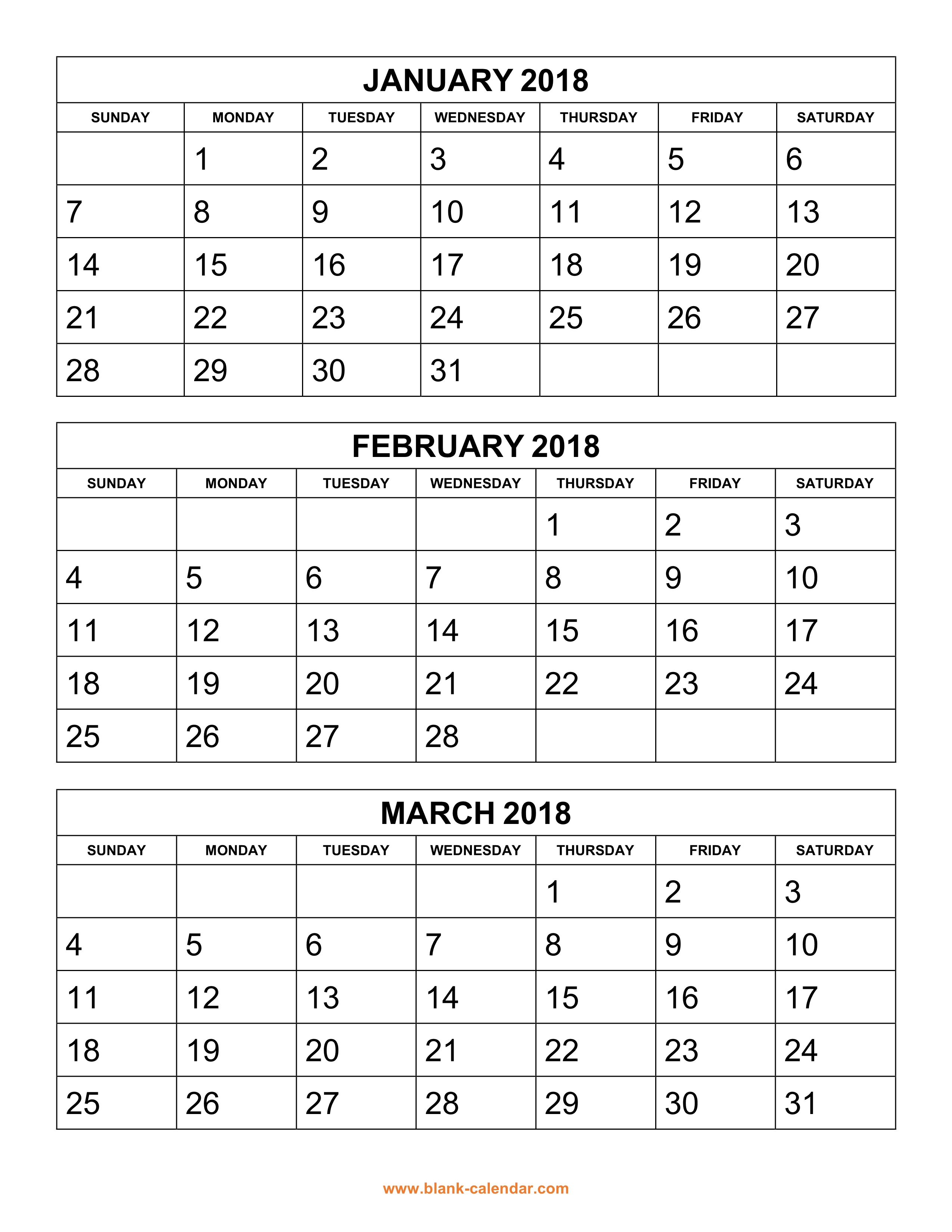 Blank Calendar Printable   My Calendar Land