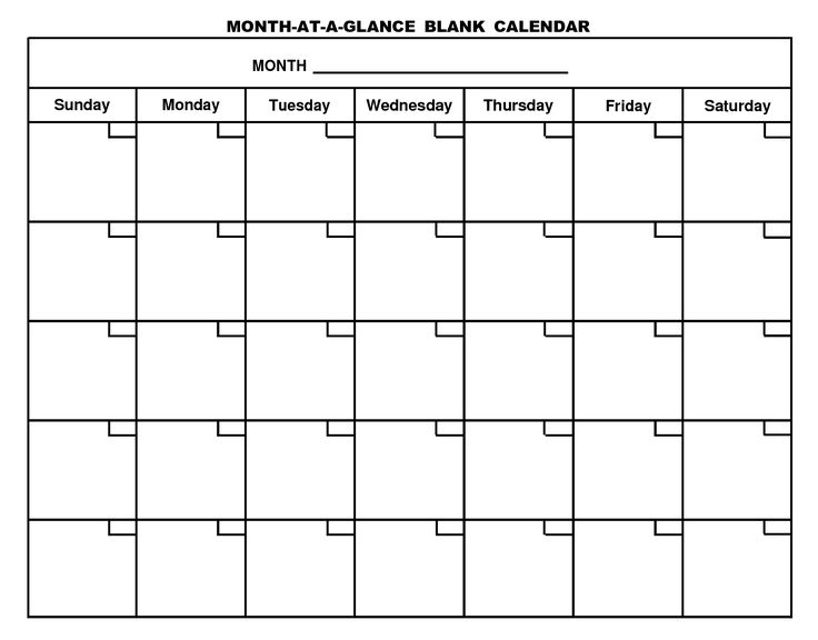 Blank Calendar Printable   My Calendar Land