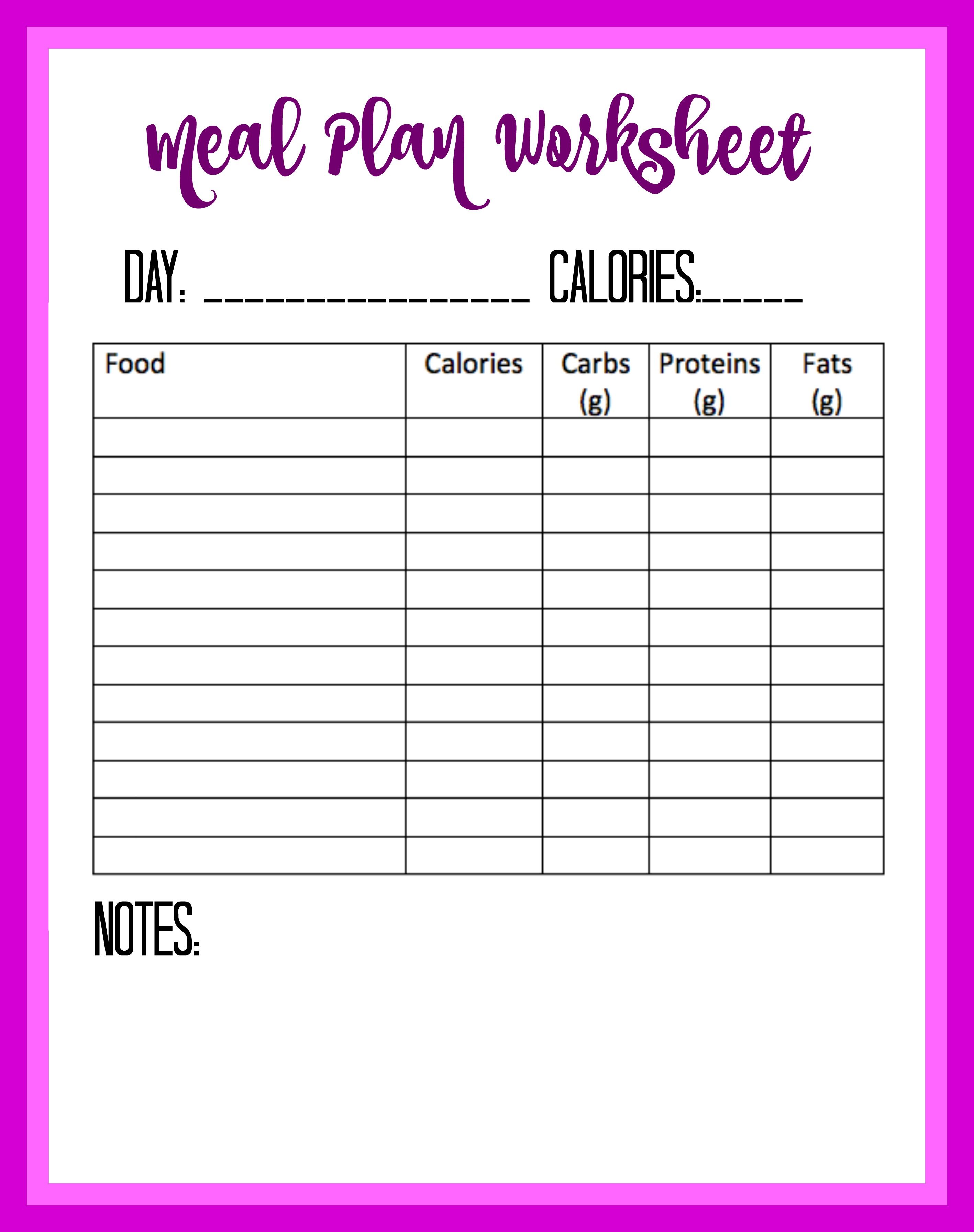 Free Food Diary and Calorie Tracker Printable | Thrifty Thursday 