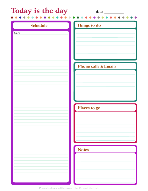 Daily Planner Template Free Printable Daily Planner for PDF Free 