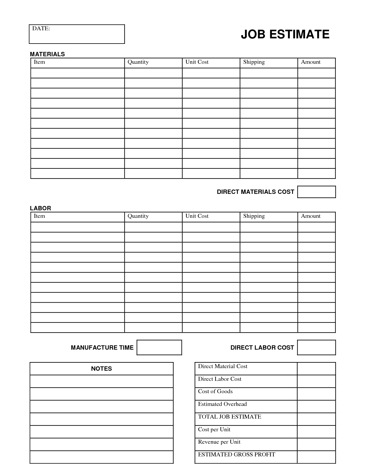 44 Free Estimate Template Forms [Construction, Repair, Cleaning]