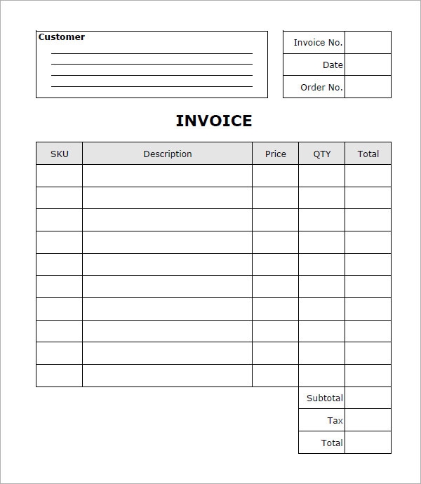 Free Printable Invoice Template   35+ Free Word, Excel, PDF 