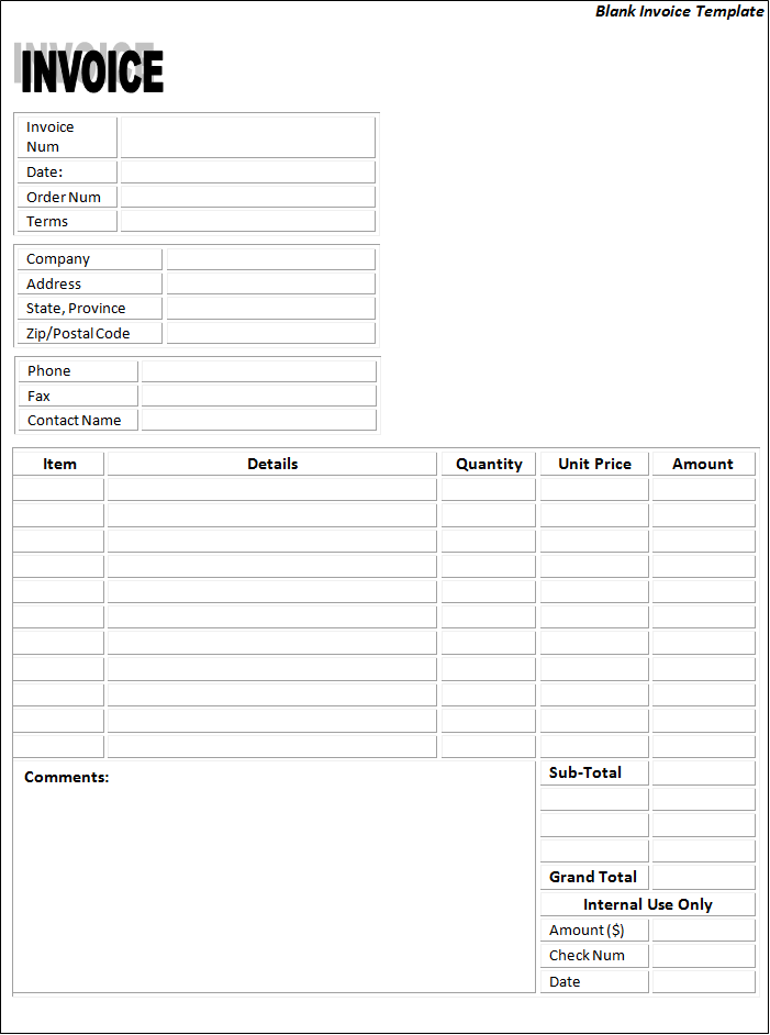 Invoice Templates Printable Free Invoice Templates Free Word 