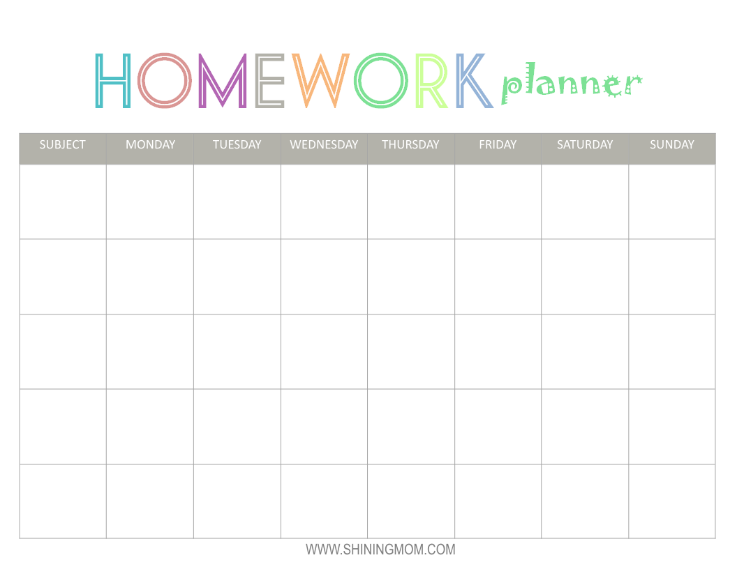 Free Printable: Homework Planner | Top Free Printables | Homework 