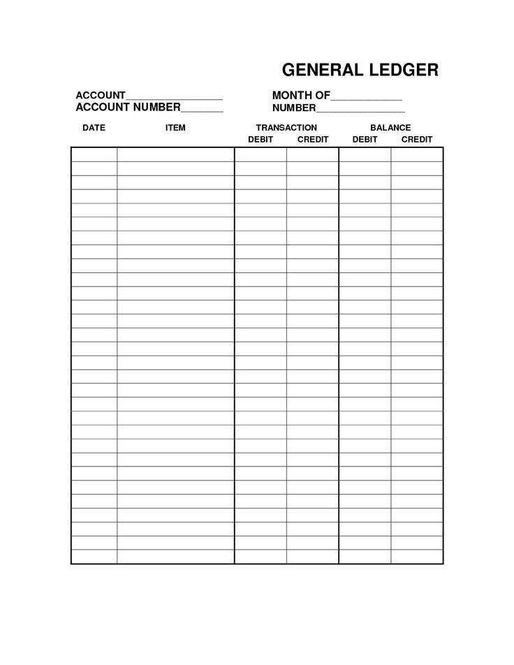 Free Printable General Ledger Sheet | business | General ledger 