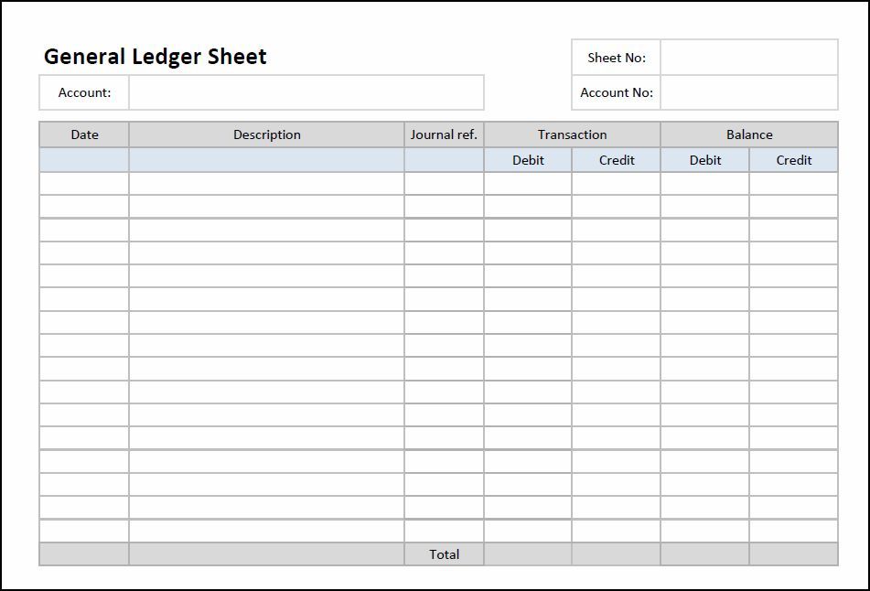 Printable Ledger