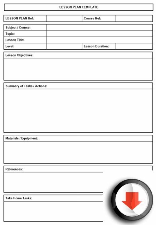 Printable Lesson Plan Template; Clear, Easy, ONE page | Forms 