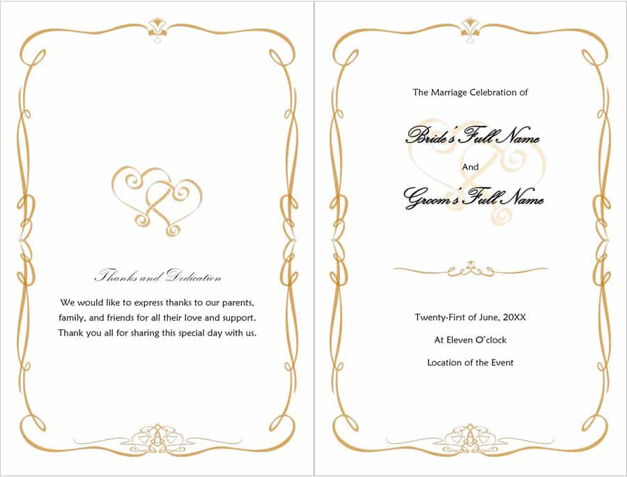 37 Printable Wedding Program Examples & Templates ᐅ Template Lab