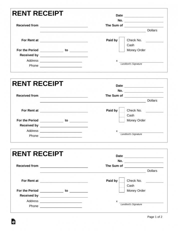 rent receipt format pdf download   Editable, Fillable & Printable 