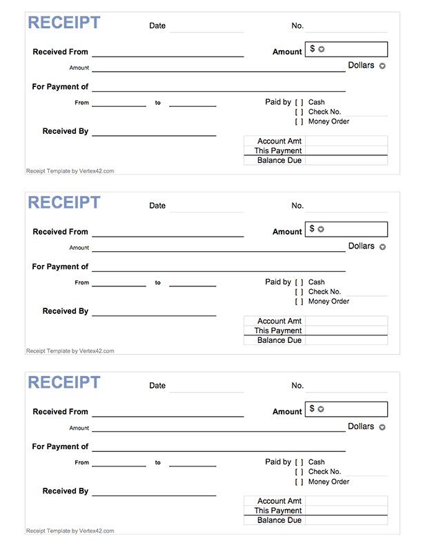 Cash Receipt Templates | Free Download | Invoice Simple