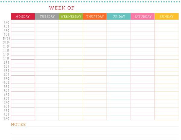 free printable daily schedule templates