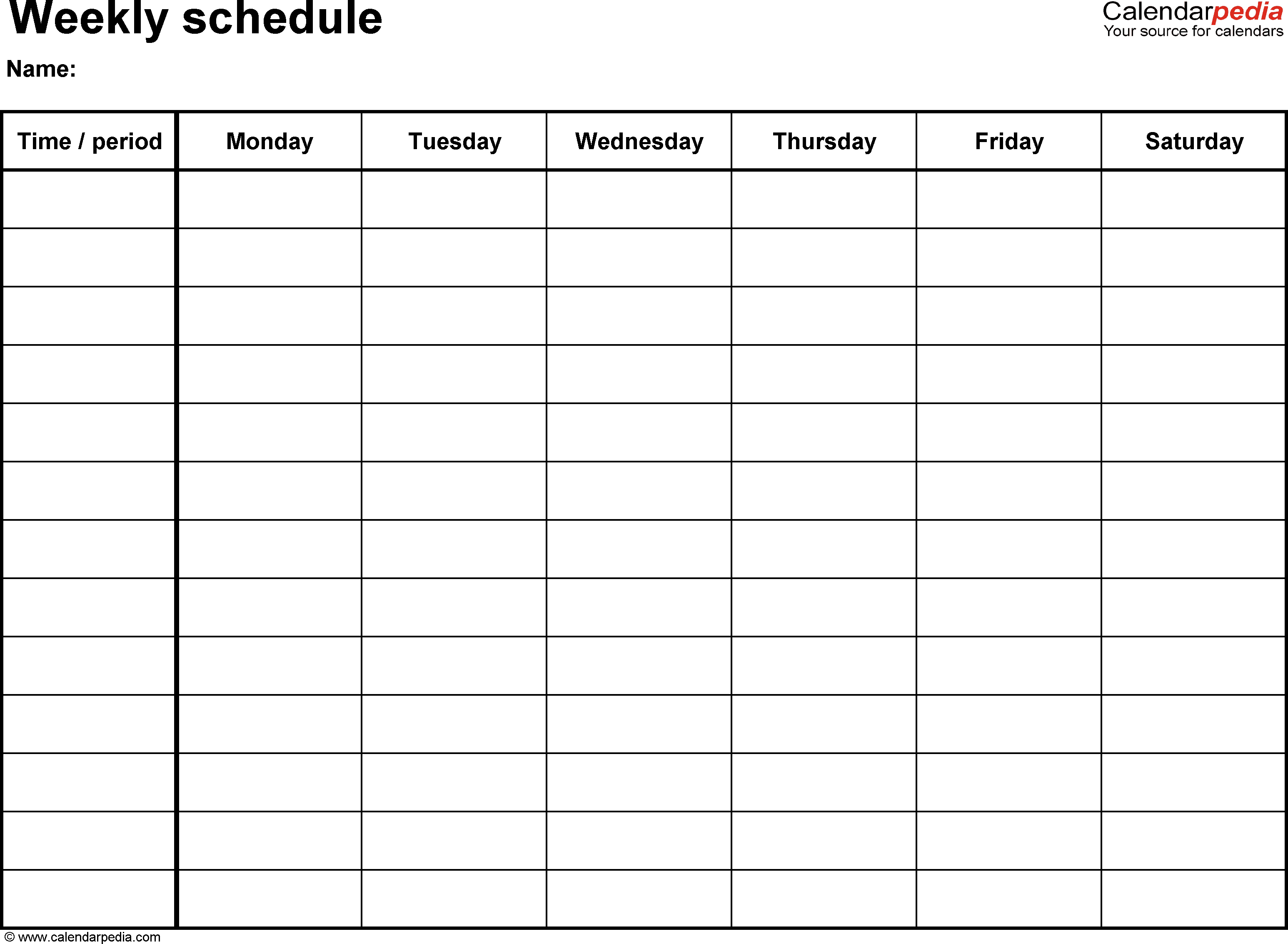 Printable Schedule Templates in Word and Open Office Format