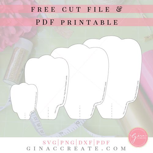 Free Paper Flower Template | Printable & Cut File – Gina C. Creates