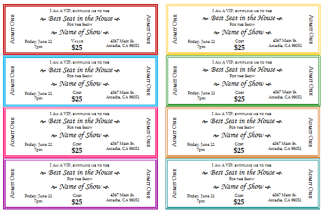 free event ticket templates for word   Emayti 