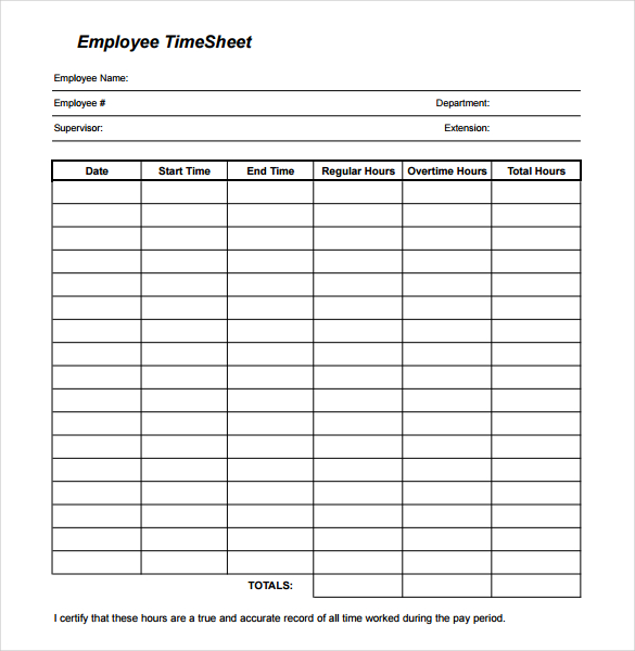 Free Printable Time Sheets Forms | room surf.com