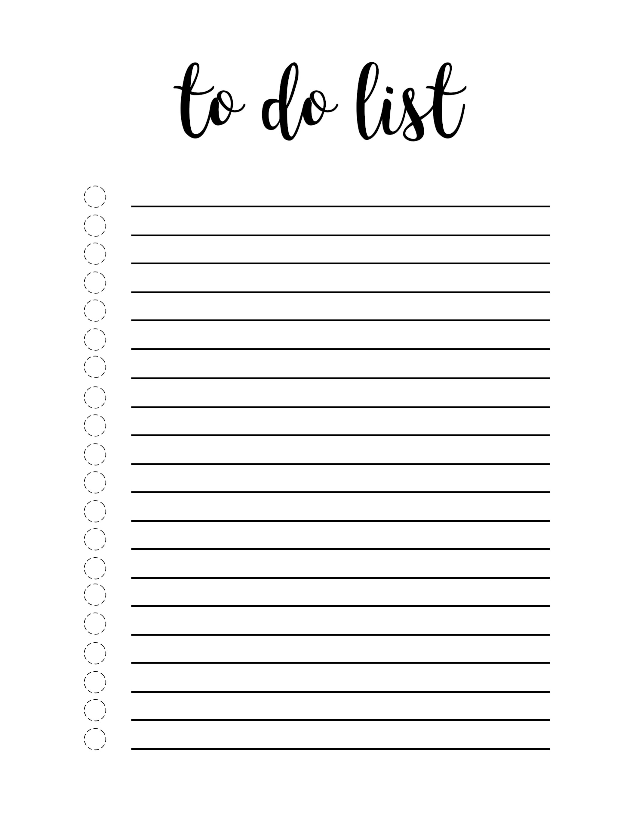 Printable To Do Checklist – To Do List Template – Free Printable Paper