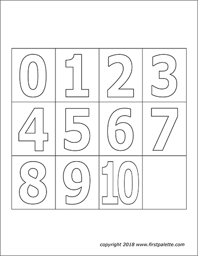 Numbers | Free Printable Templates & Coloring Pages | FirstPalette.com