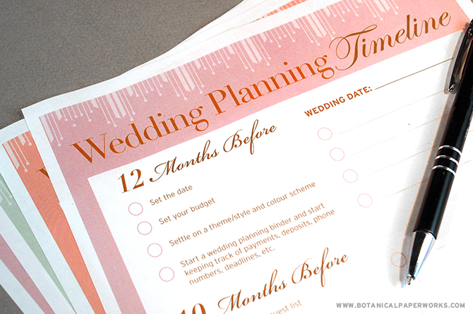 free printable} Wedding Planning Timeline | Blog | Botanical 