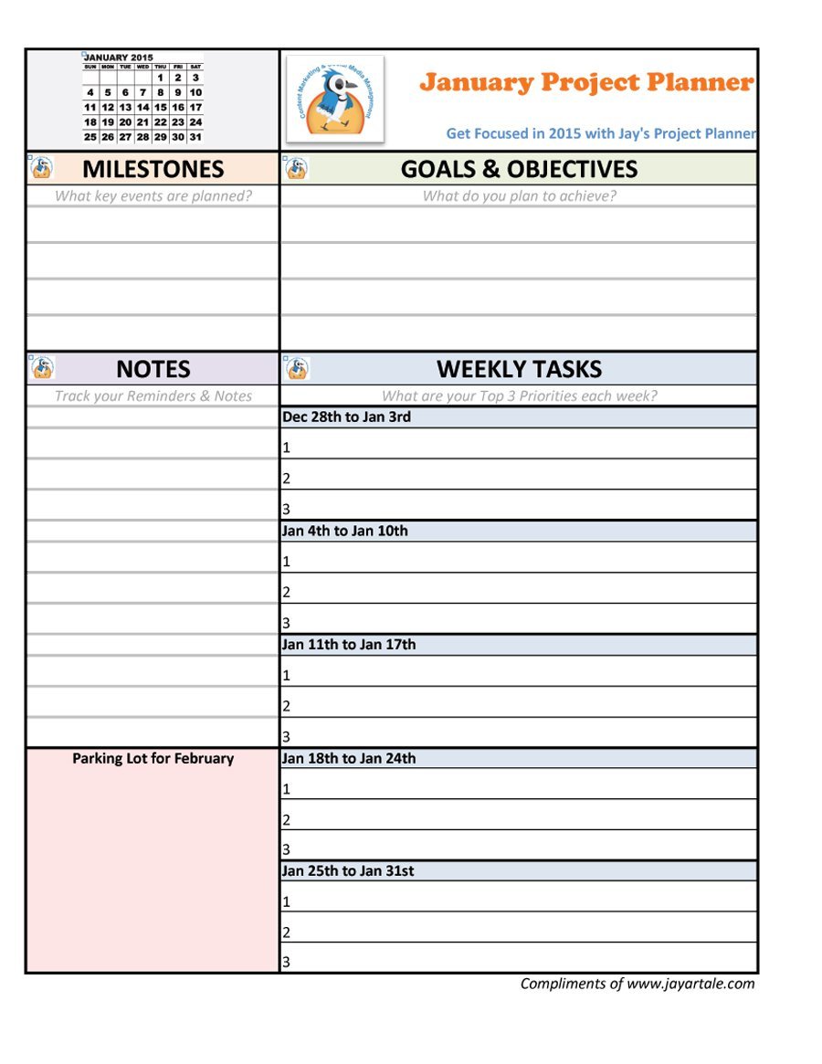 Free Printable Project Planner Page | planners! | Project planner 