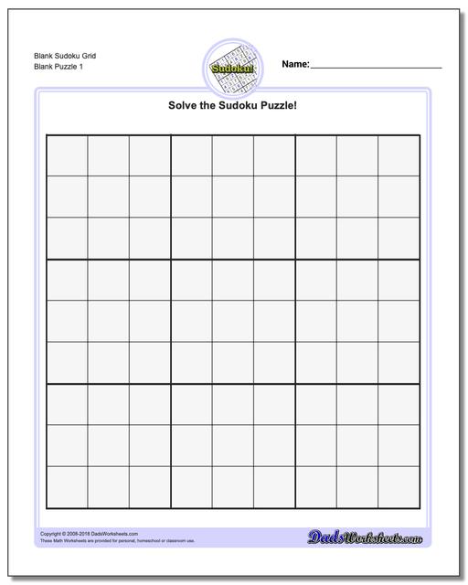 Blank Sudoku Grid for Download and Printing   Puzzle Stream