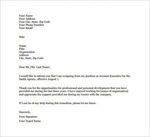 8+ Resignation Letter Template Sample and the Important Elements ...