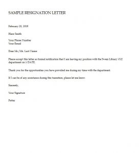 5+ Resignation Letter Template Example for Different Reasons | Template ...