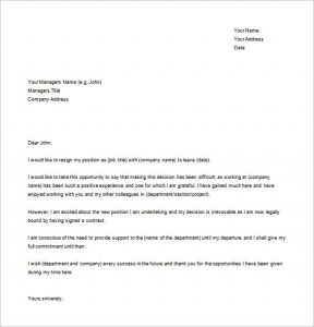 8+ Resignation Letter Template Sample and the Important Elements ...