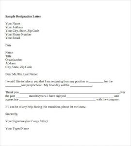 20+ Resignation Letter Template Format and Tips in Writing One ...