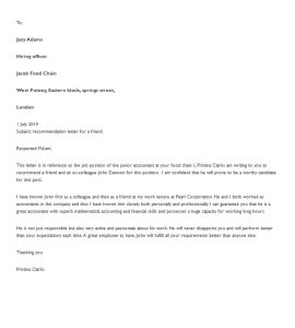 19+ Recommendation Letter Template Example for Functional Use ...