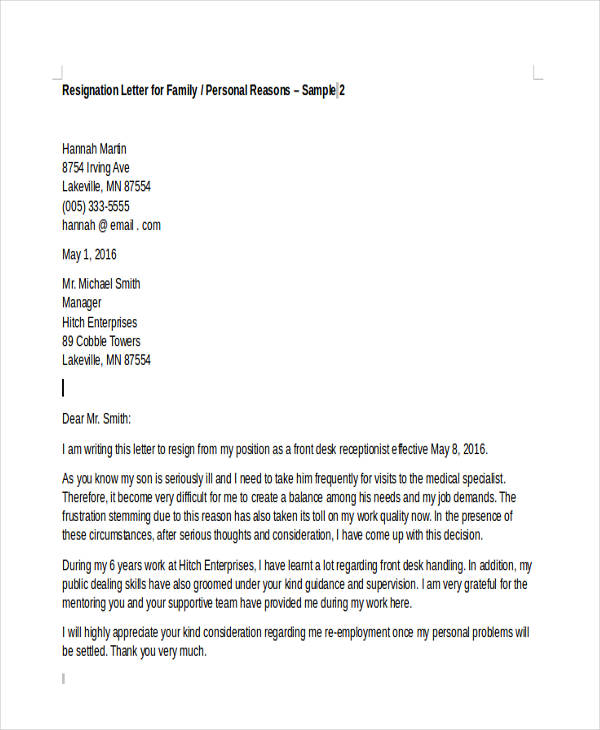 20+ Sample Resignation Letter Template Important Elements