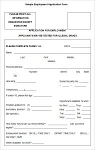 10+ Employment Application Template and Professional Function ...