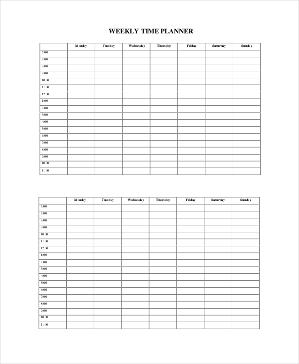 12+ Weekly Planner Template Functions | Template Business PSD, Excel ...
