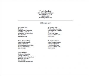 13+ Reference List Template for Job Application | Template Business PSD ...