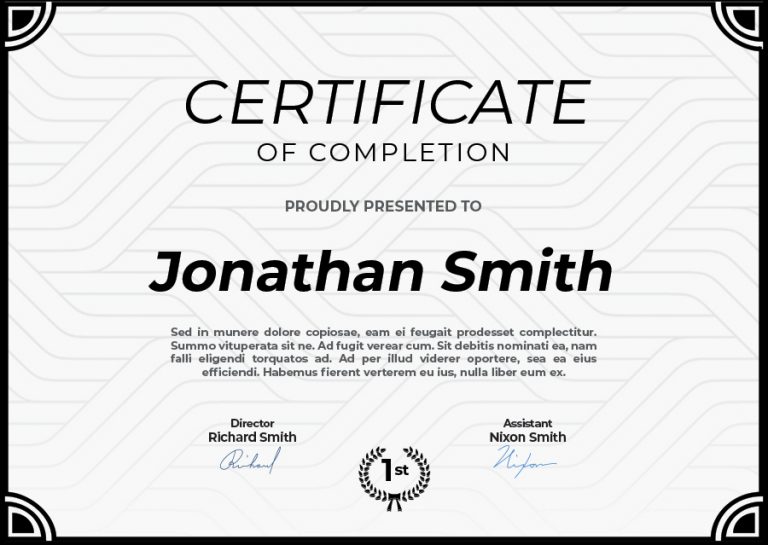 10+ Certificate of Completion Customizable PSD Design Template ...