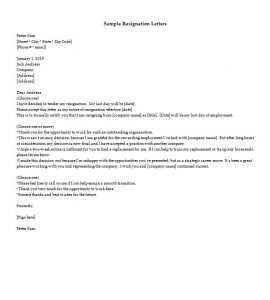 5+ Resignation Letter Template Example for Different Reasons | Template ...