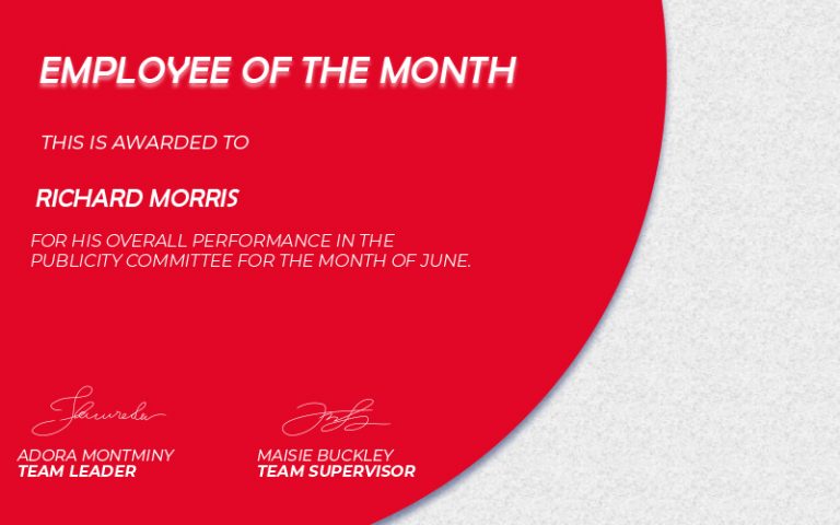 10+ Employee of The Month free psd template | Template Business PSD ...