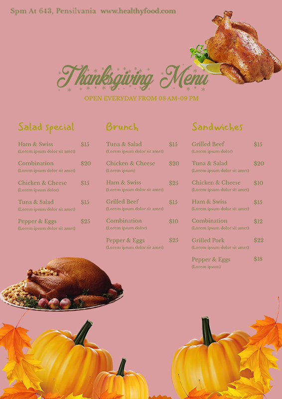 9+ Thanksgiving Menu Template in PSD Photoshop | Template Business PSD ...