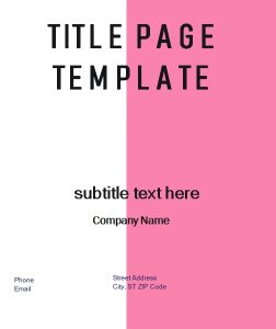 10+ Title Page Template | Template Business PSD, Excel, Word, PDF