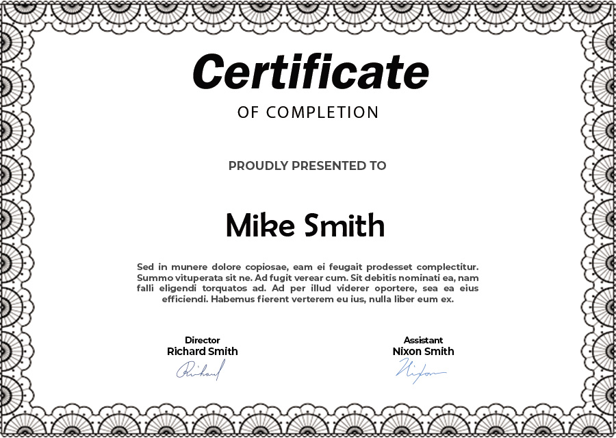 10+ Certificate Of Completion free template in PSD | Template Business ...
