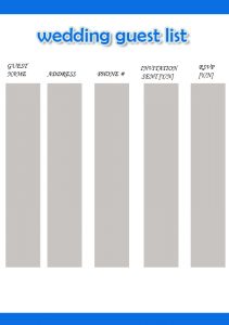 10+ Wedding Guest List example psd design | Template Business PSD ...