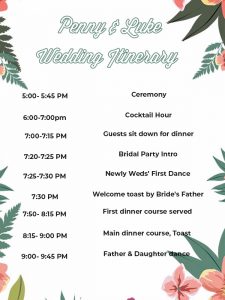 10+ Wedding Itinerary Customizable PSD Design Template | Template ...