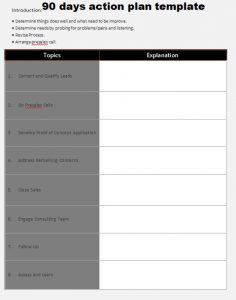 5+ 90-Days Action Plan Template | Template Business PSD, Excel, Word, PDF