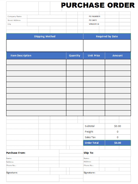 10+ Purchase Order Template | Template Business PSD, Excel, Word, PDF