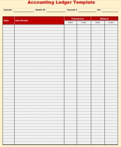 5+ Accounting Ledger Template 