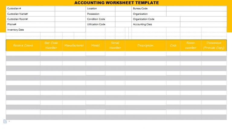 10+ Accounting Worksheet Template | Template Business PSD, Excel, Word, PDF