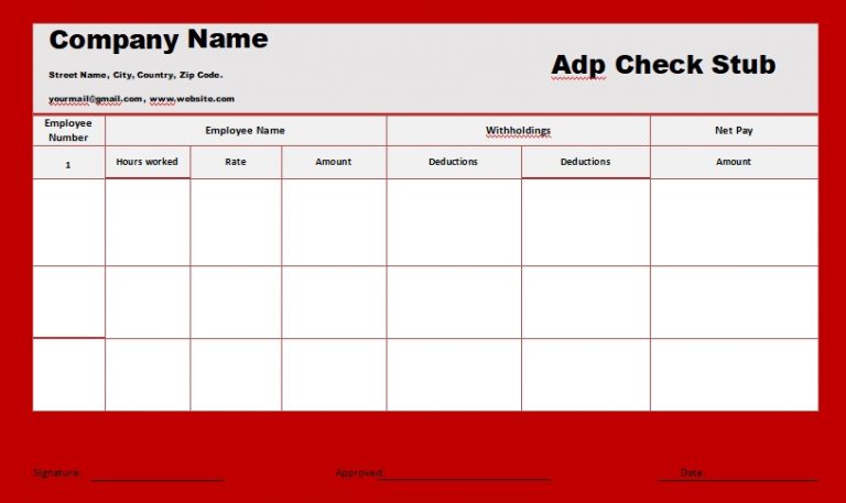 10+ ADP Check Stub Template | Template Business PSD, Excel, Word, PDF