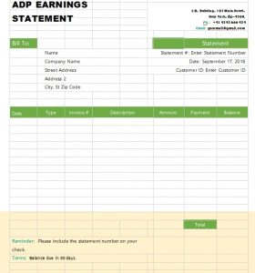 10+ ADP Earnings Statement Template | Template Business PSD, Excel ...